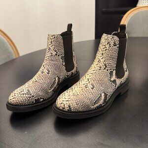 Snakeskin leather boots